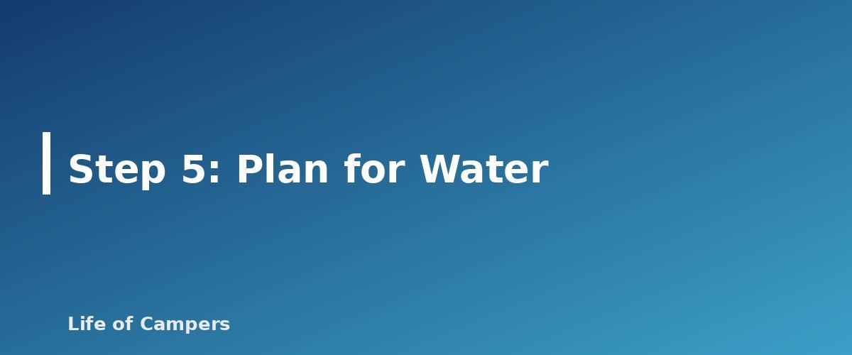 Step 5: Plan for Water - section banner for Backpacking Food Planning