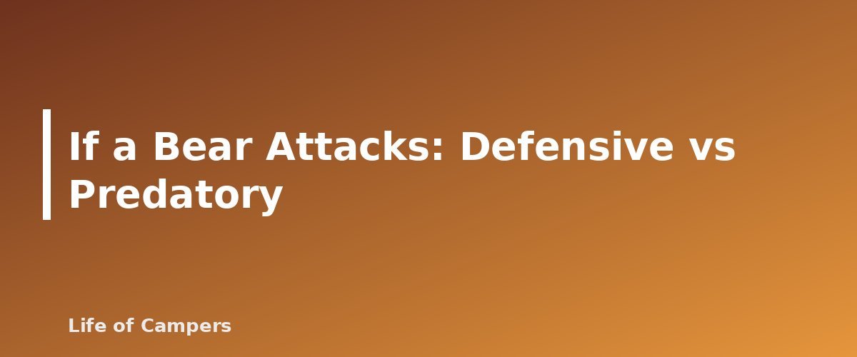 If a Bear Attacks: Defensive vs Predatory - section banner for Bear Safety While Camping