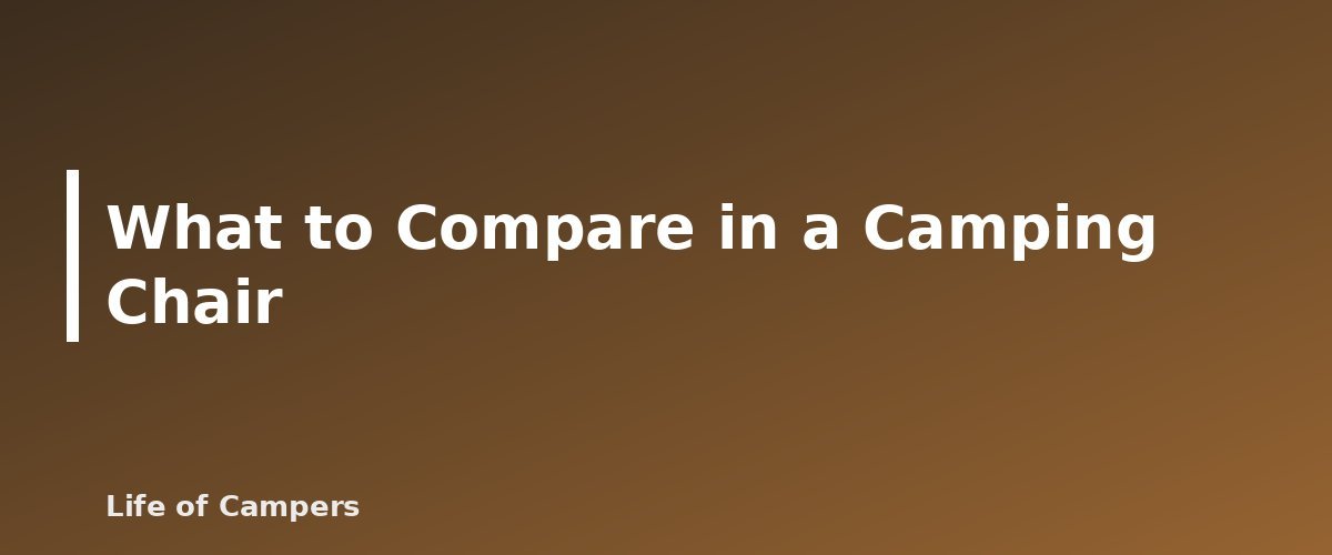 What to Compare in a Camping Chair - illustration for Best Camping Chairs and Tables: What to Compare