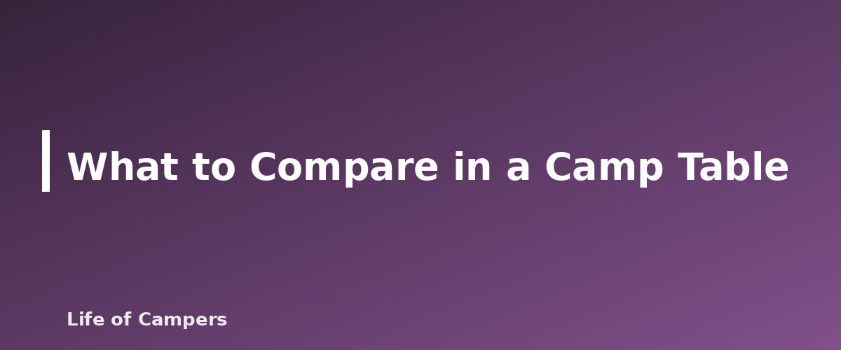 What to Compare in a Camp Table - illustration for Best Camping Chairs and Tables: What to Compare