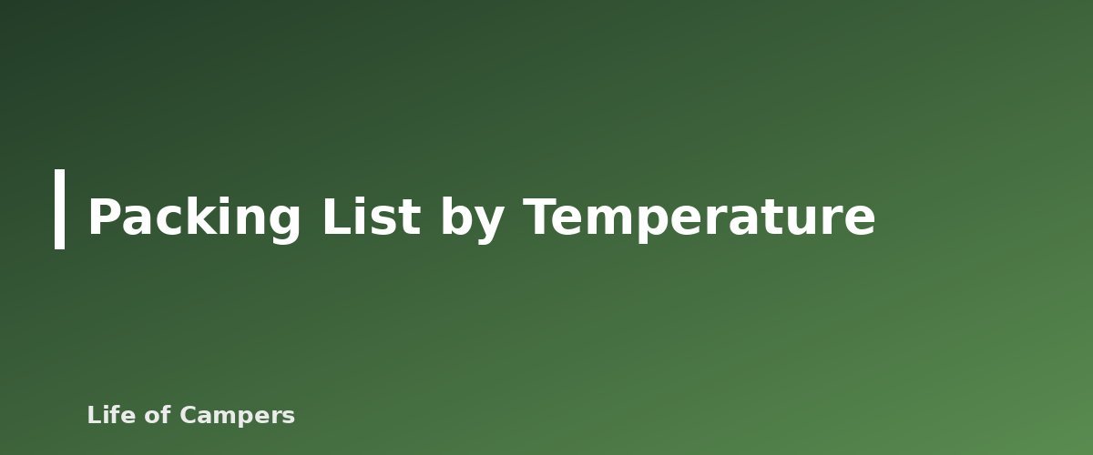 Packing List by Temperature - illustration for Camping Clothing Layering System for Cool Nights
