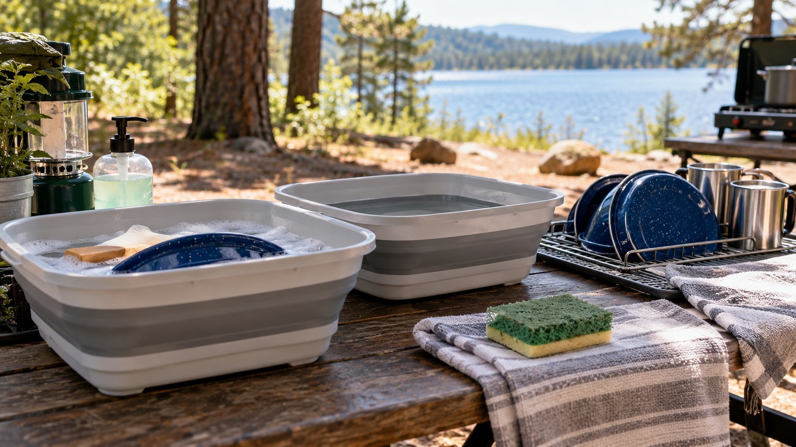 Wash Dishes Without Harming the Site - Camping Food Guide: Meal Planning, Cooler Safety and Cooking Methods