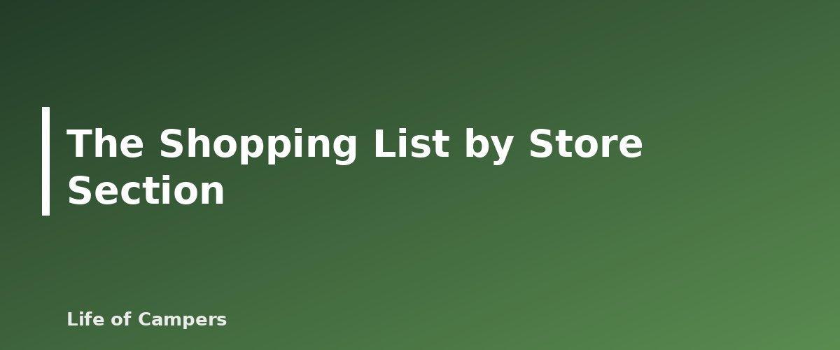 The Shopping List by Store Section - illustration for Camping Meal Plan for a Weekend Trip With Shopping List