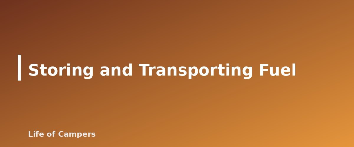 Storing and Transporting Fuel - section banner for Camping Stove Fuel Types Compared