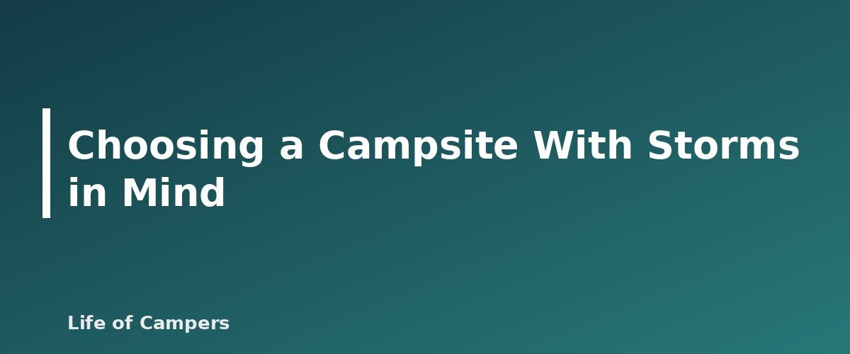 Choosing a Campsite With Storms in Mind - illustration for Camping in Thunderstorms and Lightning: What to Do
