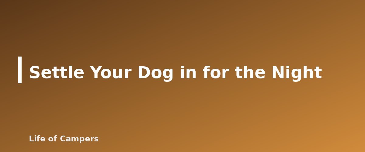 Settle Your Dog in for the Night - illustration for Camping With Dogs: A Practical First-Trip Guide