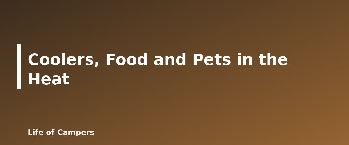 Coolers, Food and Pets in the Heat - illustration for Hot-Weather Camping: Heat Illness and Cooling Tips