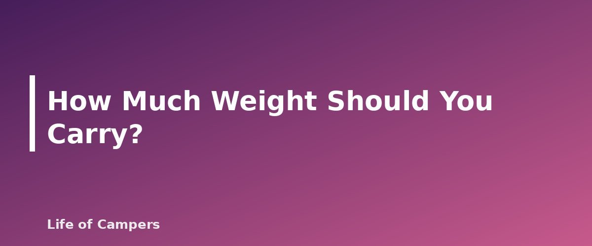 How Much Weight Should You Carry? - section banner for How to Choose a Backpacking Backpack