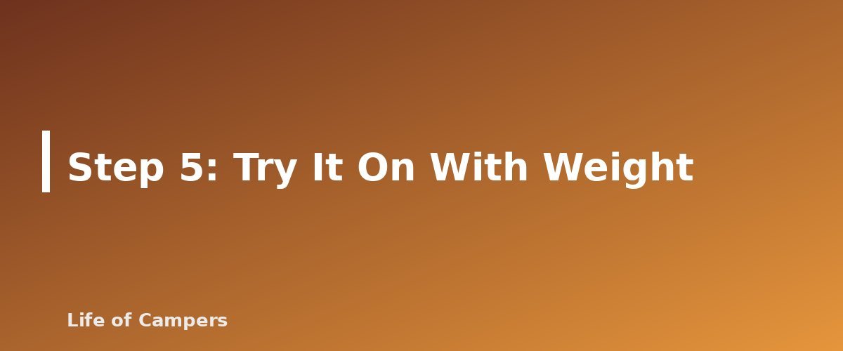 Step 5: Try It On With Weight - section banner for How to Choose a Backpacking Backpack
