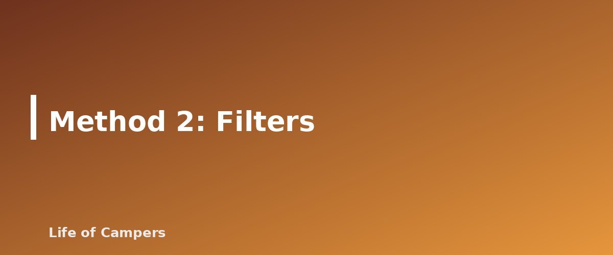 Method 2: Filters - section banner for How to Find and Treat Water While Camping