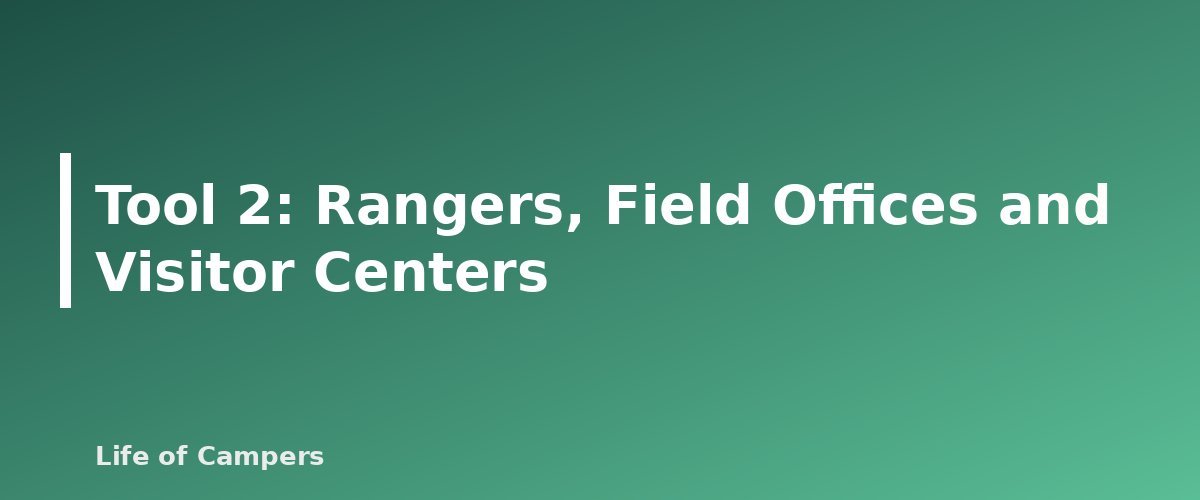 Tool 2: Rangers, Field Offices and Visitor Centers - section banner for How to Find Free Campsites