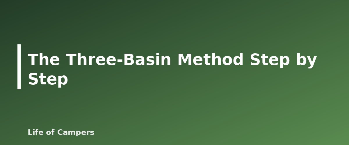 The Three-Basin Method Step by Step - illustration for How to Wash Dishes While Camping Without Harming the Site
