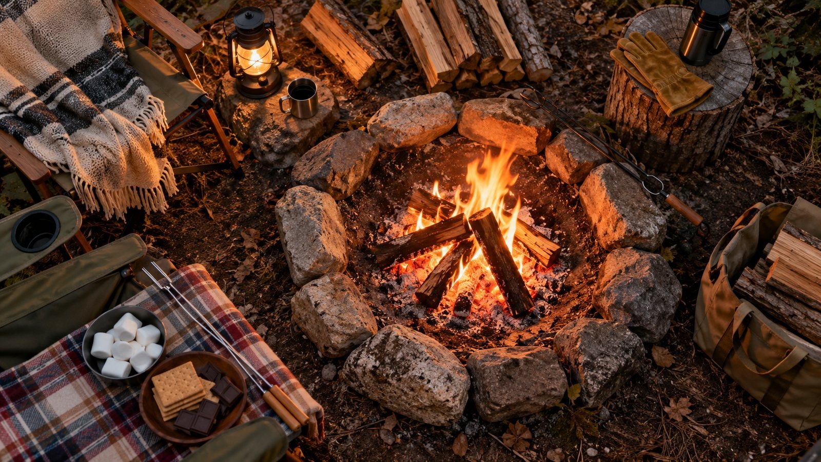 Choose and Prepare the Site - camping illustration