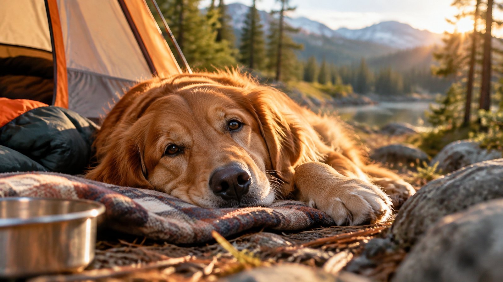 Choose a Dog-Friendly Place - camping illustration