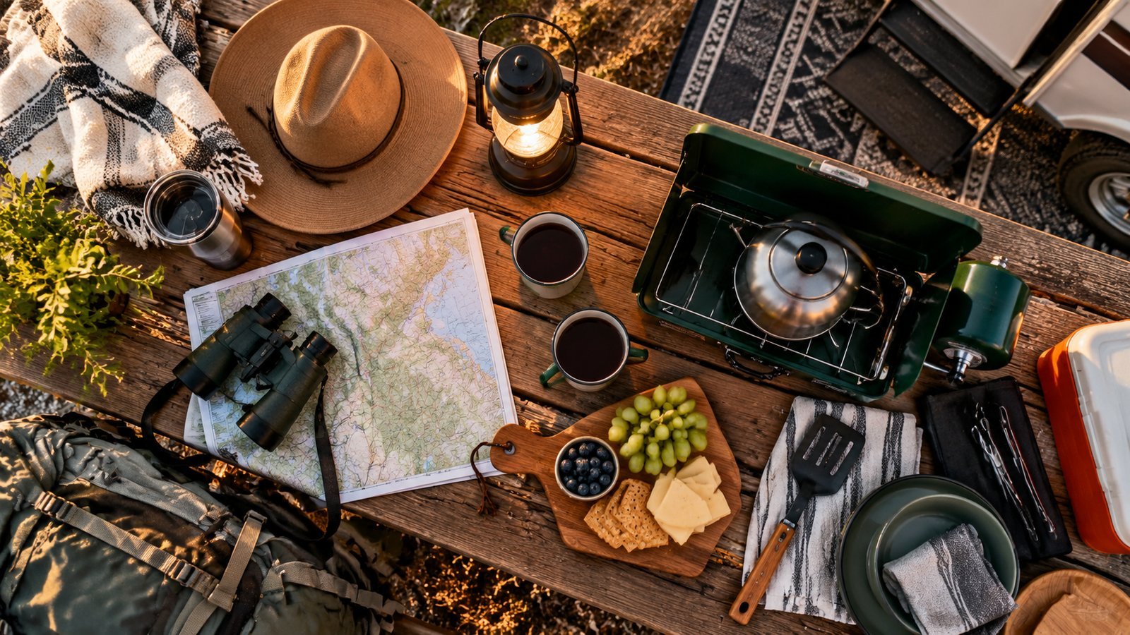 Mistake 2: Ignoring Tires and Basic Maintenance - camping illustration
