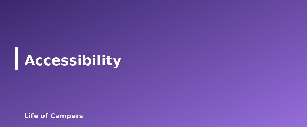 Accessibility - section banner for National Park Camping Reservations