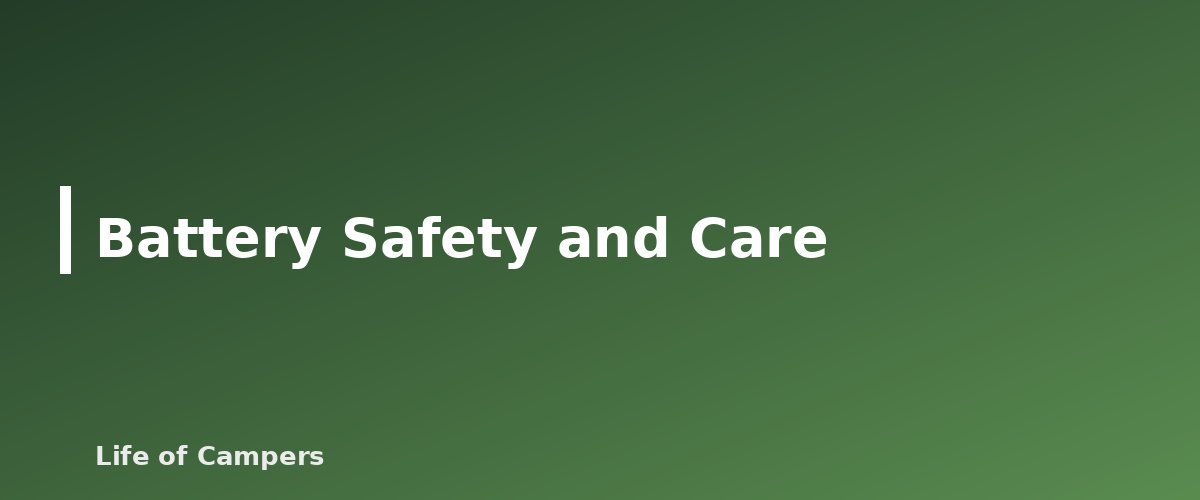Battery Safety and Care - illustration for Portable Power for Camping: Banks and Stations