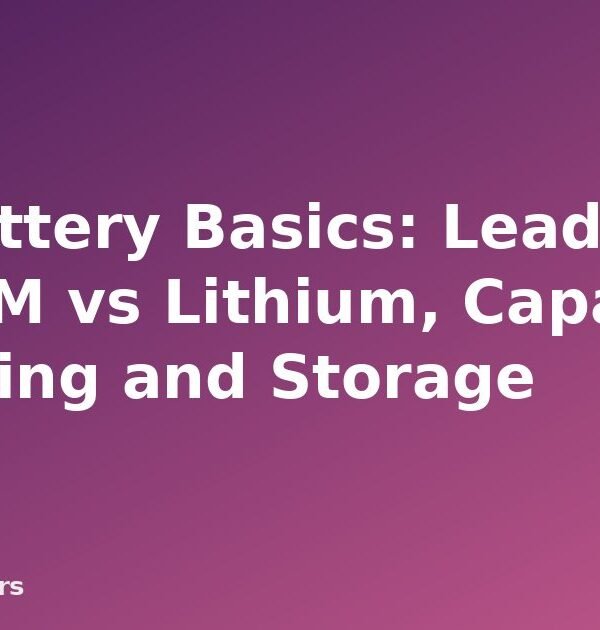 RV Battery Basics: Lead-Acid vs AGM vs Lithium, Capacity, Charging and Storage - featured image