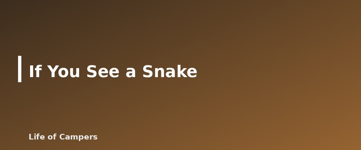 If You See a Snake - illustration for Snake and Insect Safety at the Campsite