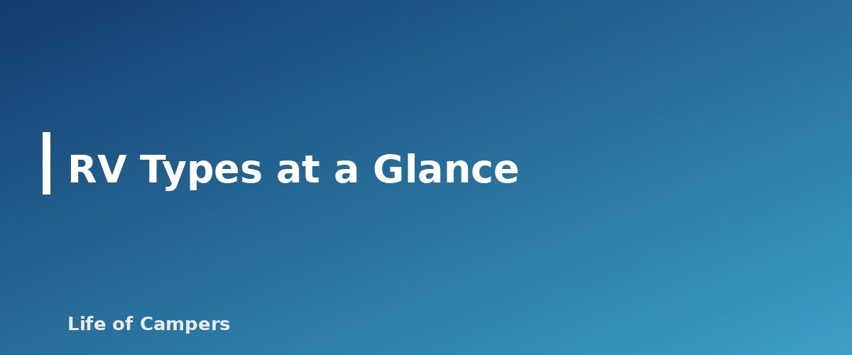 RV Types at a Glance - section banner for Types of RVs Explained